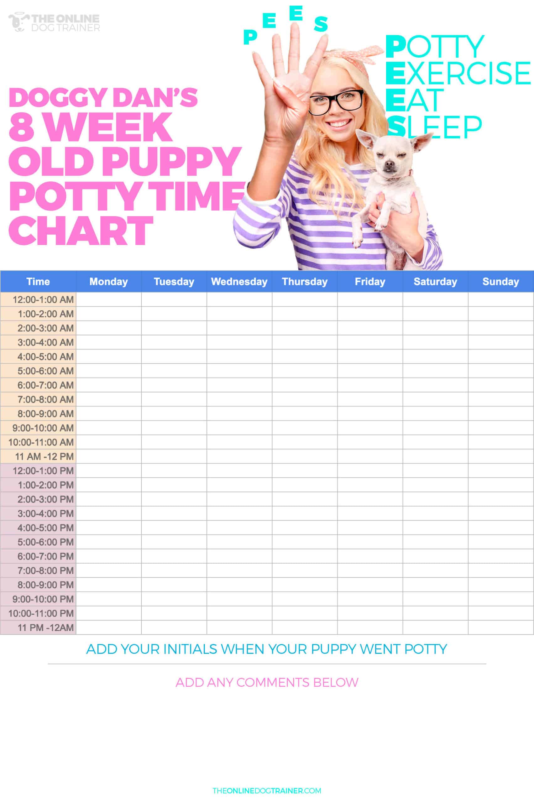 Puppy Potty Training Schedule Free Printable