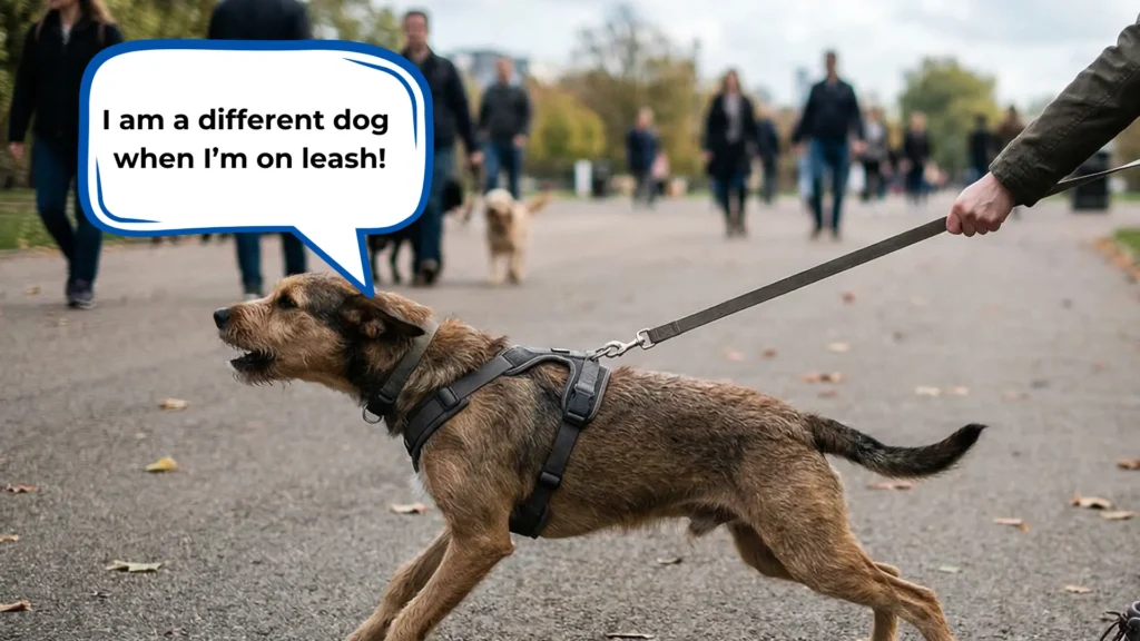 dog lunge at other dogs only on leash
