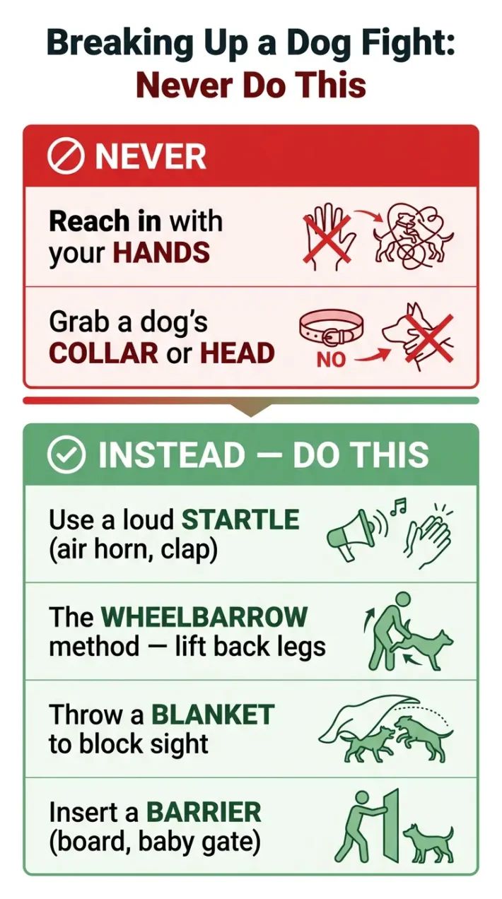 how to break up a dog fight