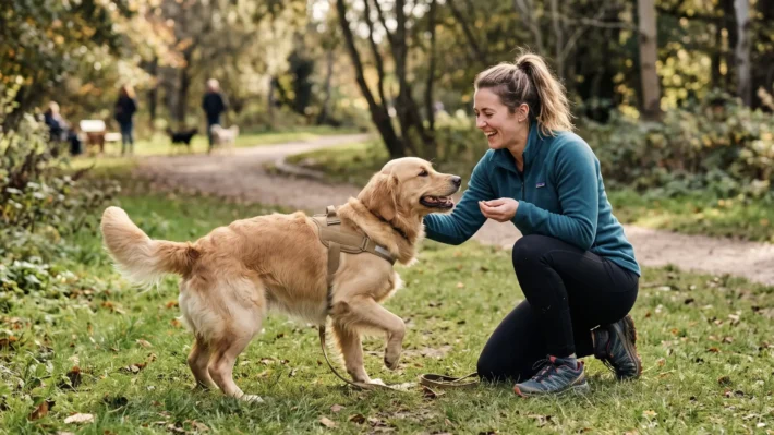 dog owner and dog