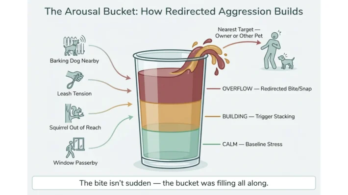 how dog redirected aggression builds