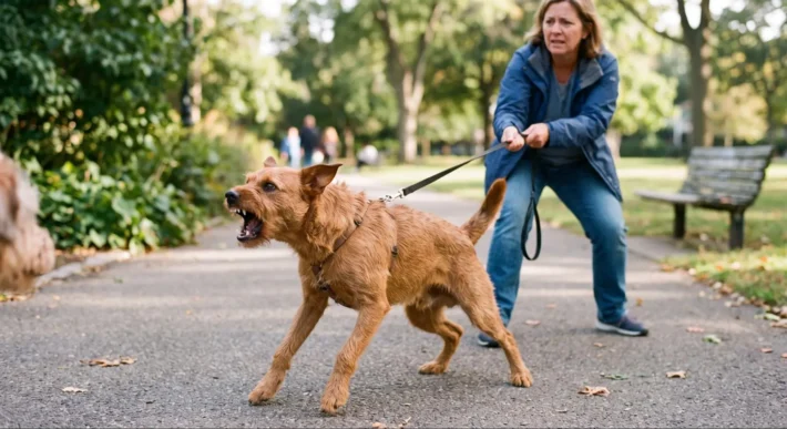 reactive dog leash lunging