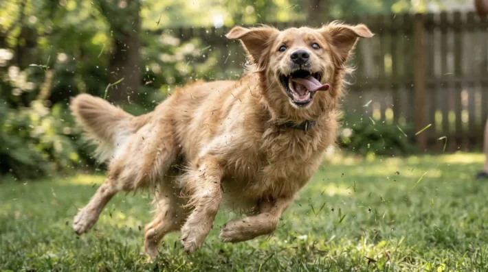 overexcited reactive dog